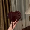 ALAIA Patent Calfskin Le Coeur Bag Garnet Red 1536287