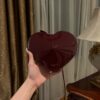 ALAIA Patent Calfskin Le Coeur Bag Garnet Red 1536287