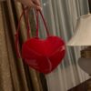 Le coeur leather crossbody bag Alaïa Red in Leather