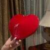 Le coeur leather crossbody bag Alaïa Red in Leather