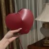ALAIA Lux Calfskin Le Coeur Bag Lacquer Red 1456493