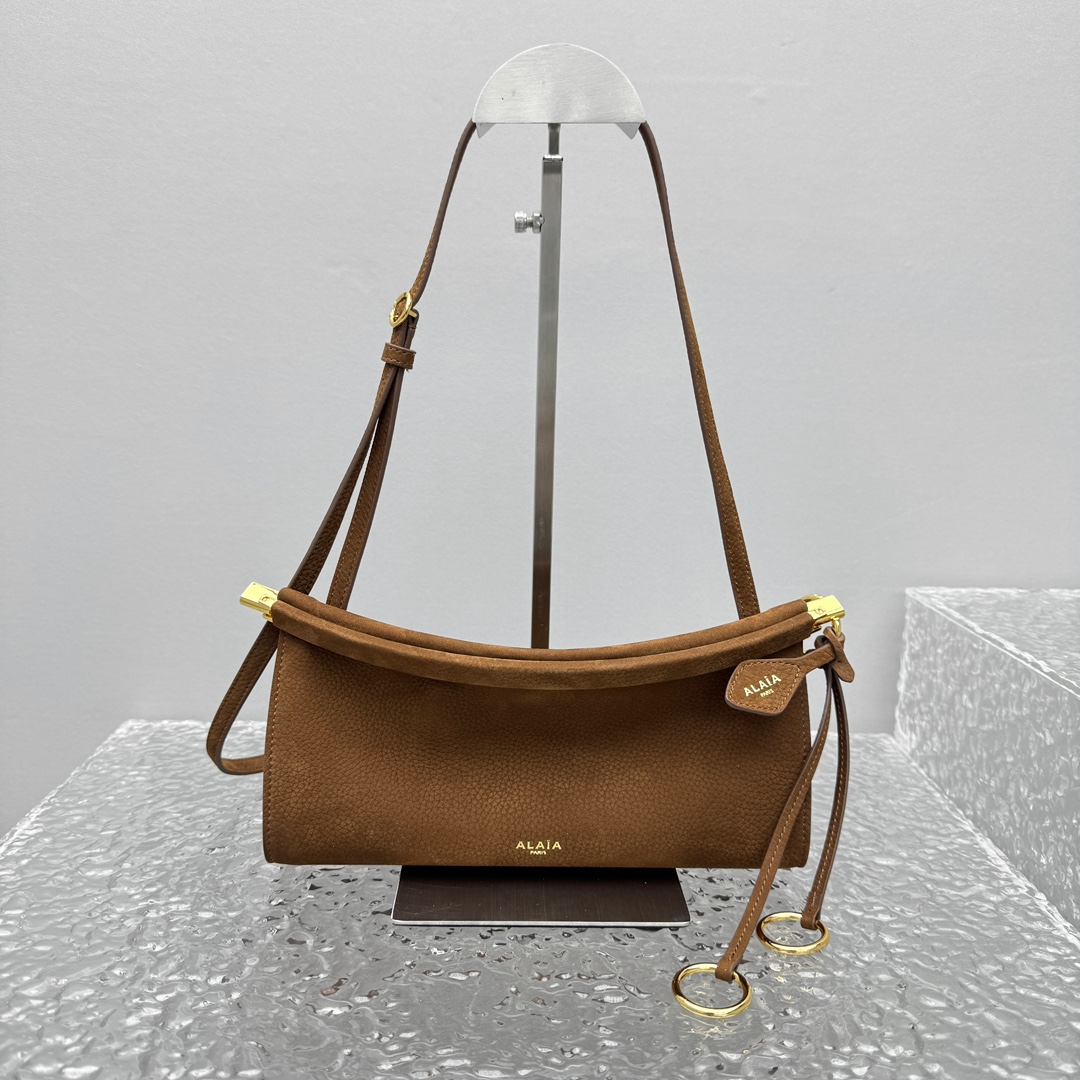 Alaïa East West M Brown Nubuck Leather Bag