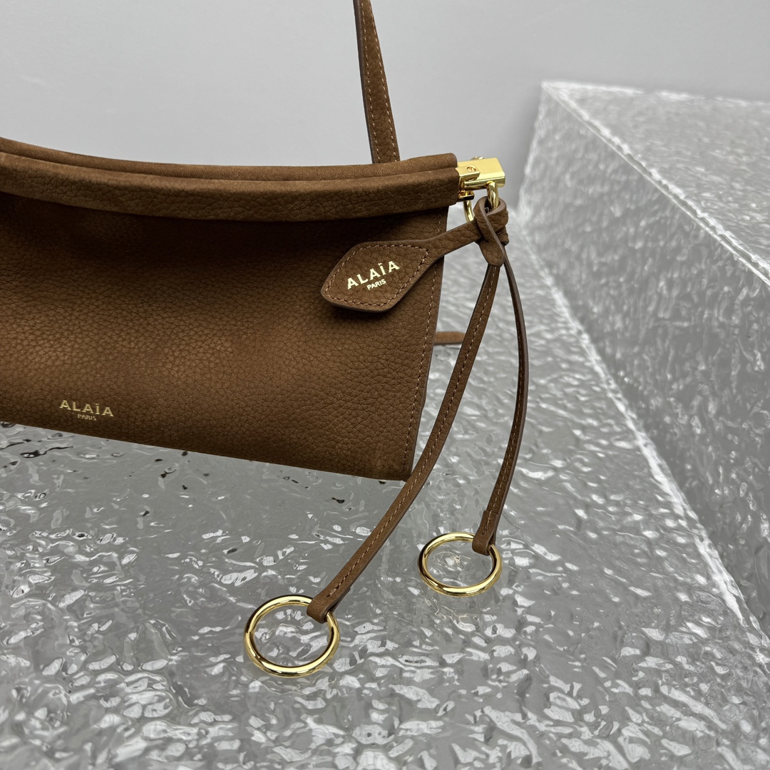 Alaïa East West M Brown Nubuck Leather Bag