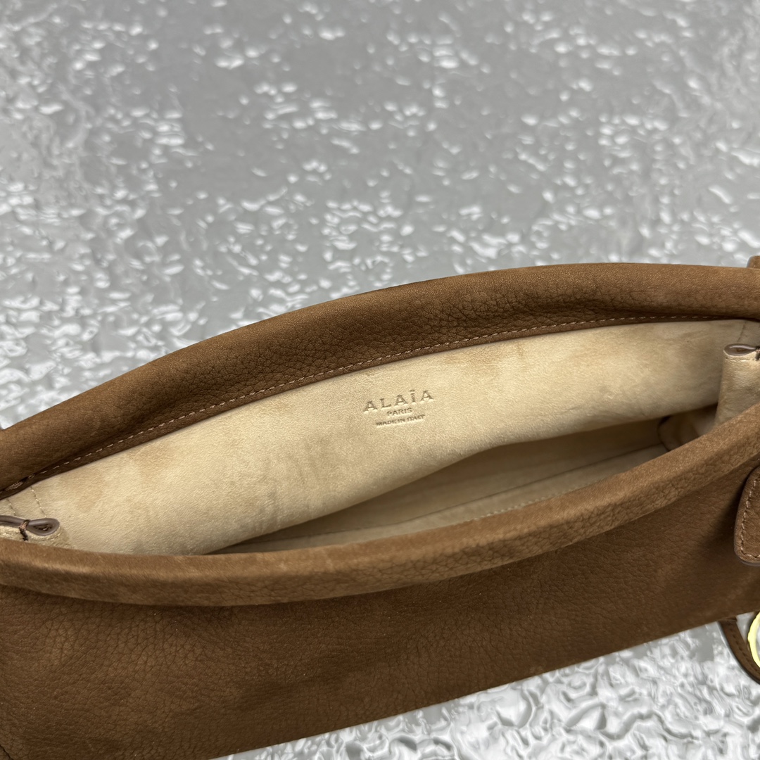 Alaïa East West M Brown Nubuck Leather Bag