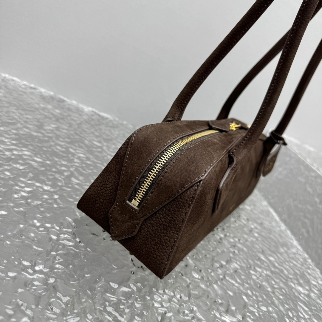 Alaïa Medium Le Teckel Suede Shoulder Bag - brown Alaia00499