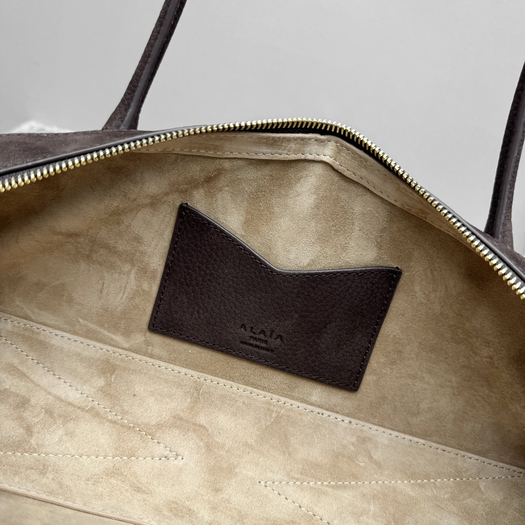 Alaïa Medium Le Teckel Suede Shoulder Bag - brown Alaia00499