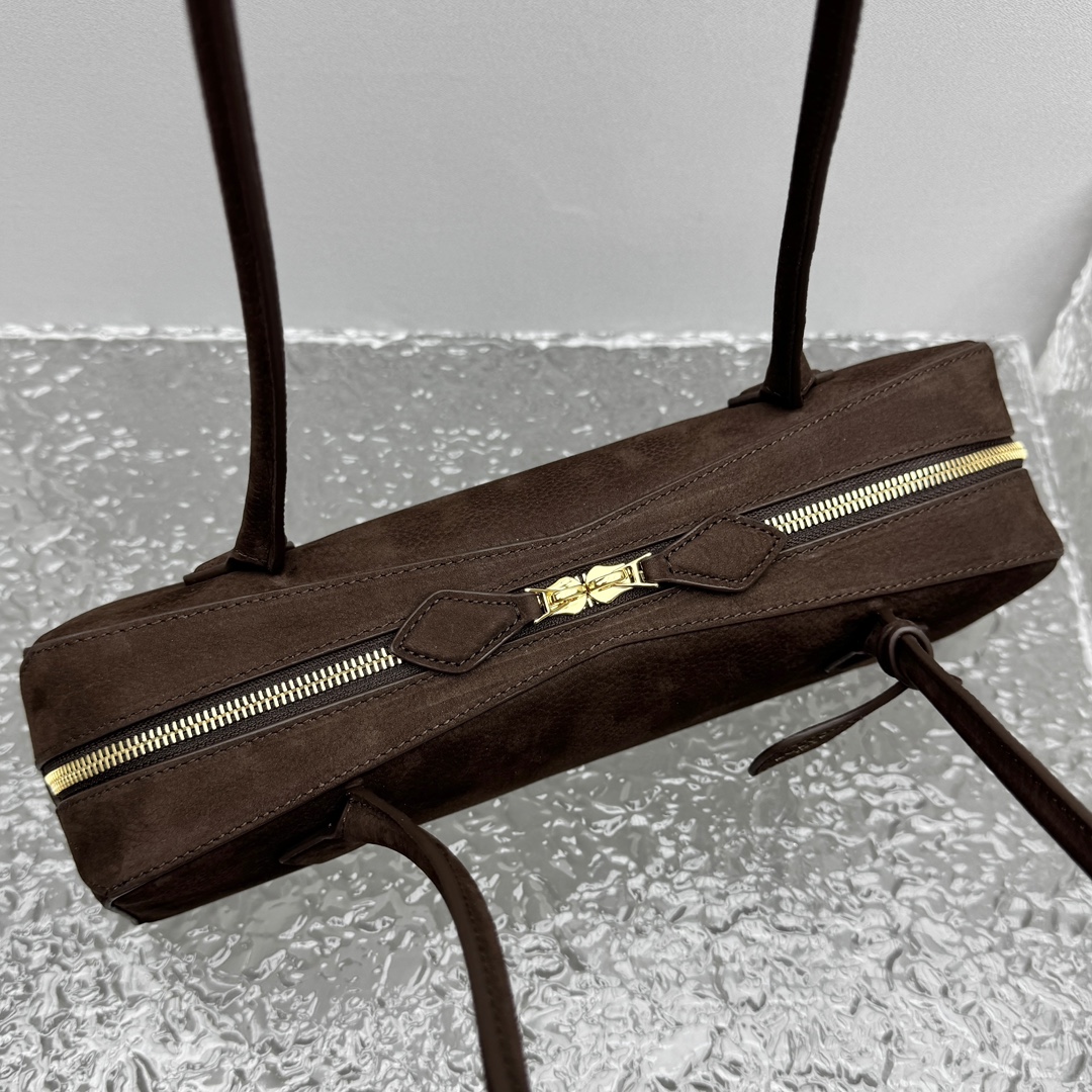 Alaïa Medium Le Teckel Suede Shoulder Bag - brown Alaia00499