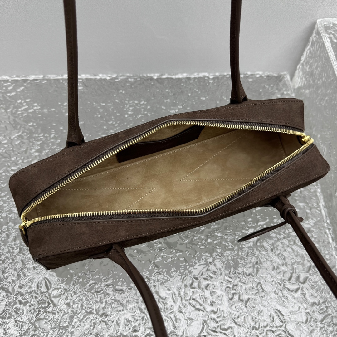 Alaïa Medium Le Teckel Suede Shoulder Bag - brown Alaia00499
