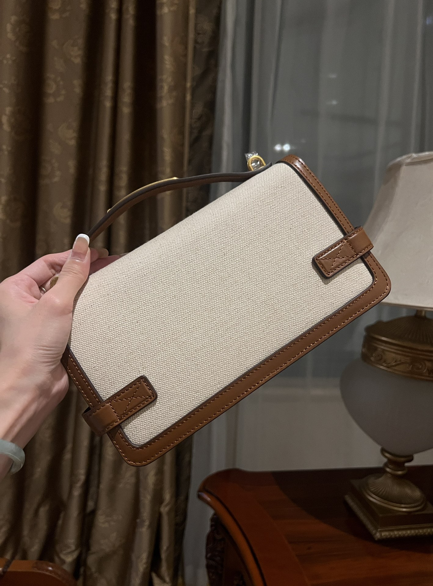 Balmain Brown B-Buzz 24 Shoulder Bag in Canvas &BALMAIN 00039
