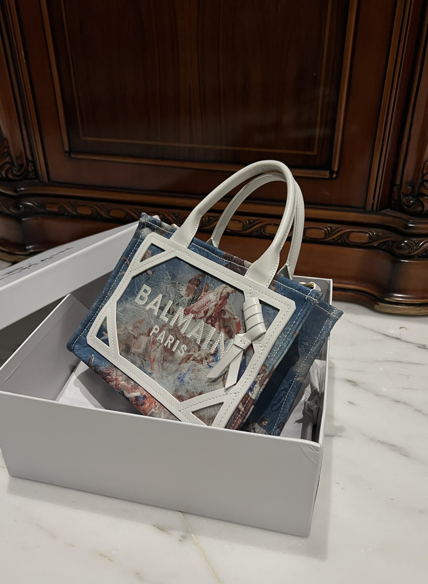 BALMAIN Balmain B-Army Sky Printed Tote Bag 'Multicolor' -BALMAIN