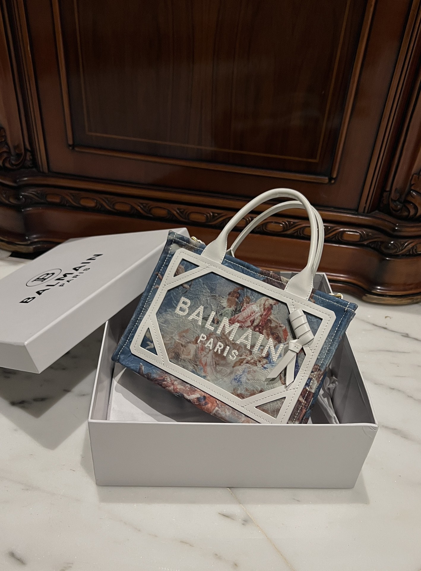 BALMAIN Balmain B-Army Sky Printed Tote Bag ‘Multicolor’ -BALMAIN