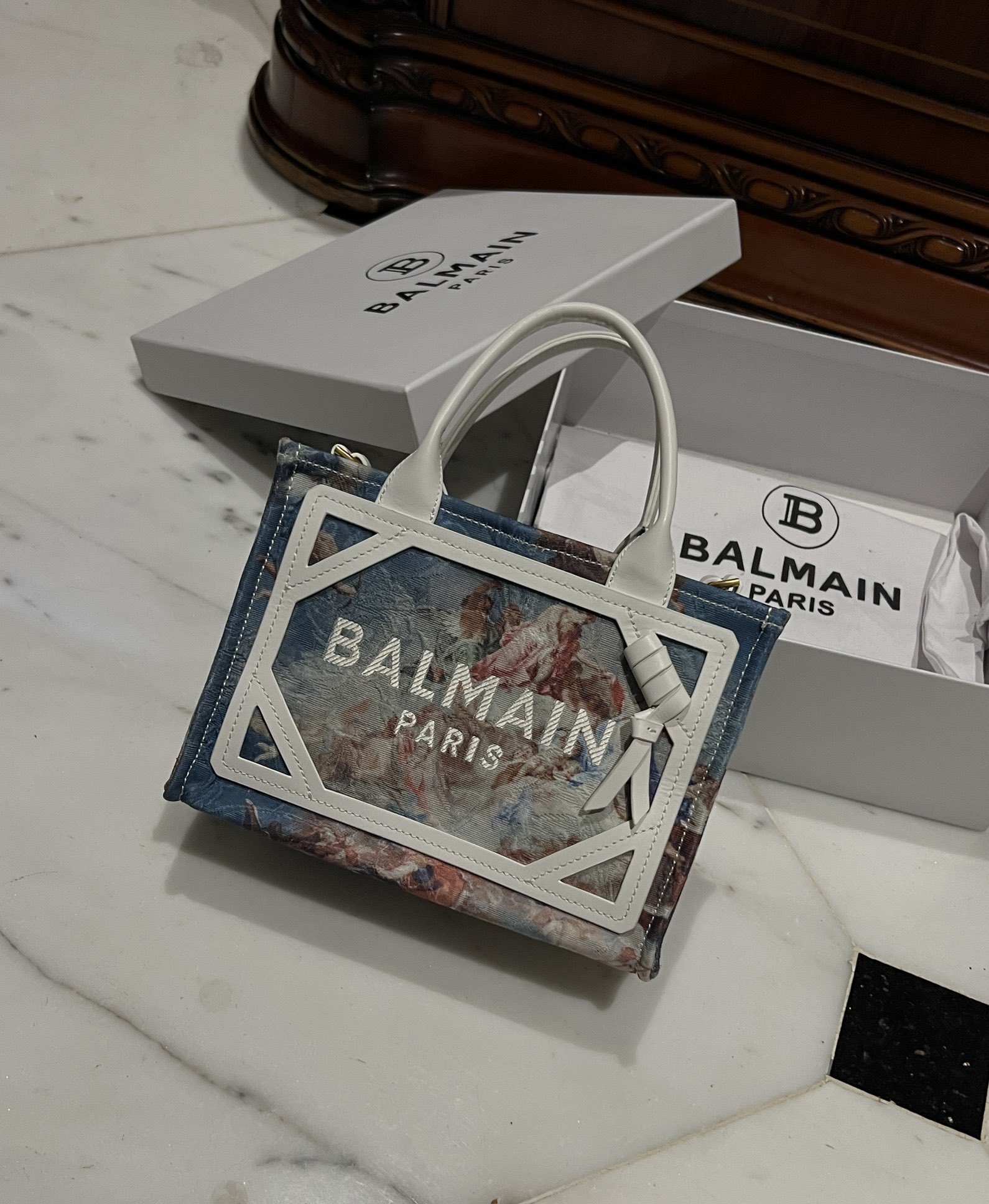 BALMAIN Balmain B-Army Sky Printed Tote Bag 'Multicolor' -BALMAIN