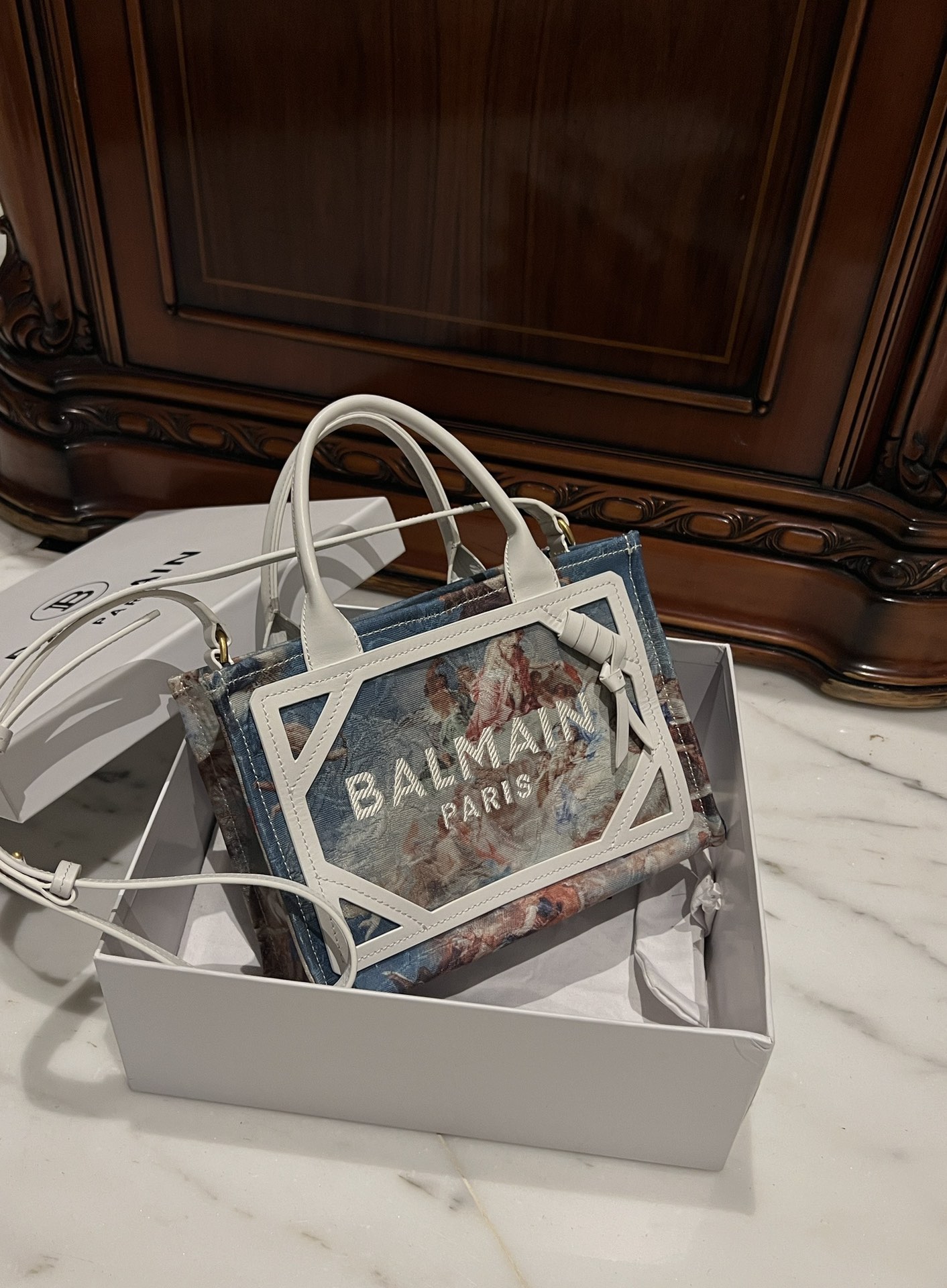 BALMAIN Balmain B-Army Sky Printed Tote Bag 'Multicolor' -BALMAIN