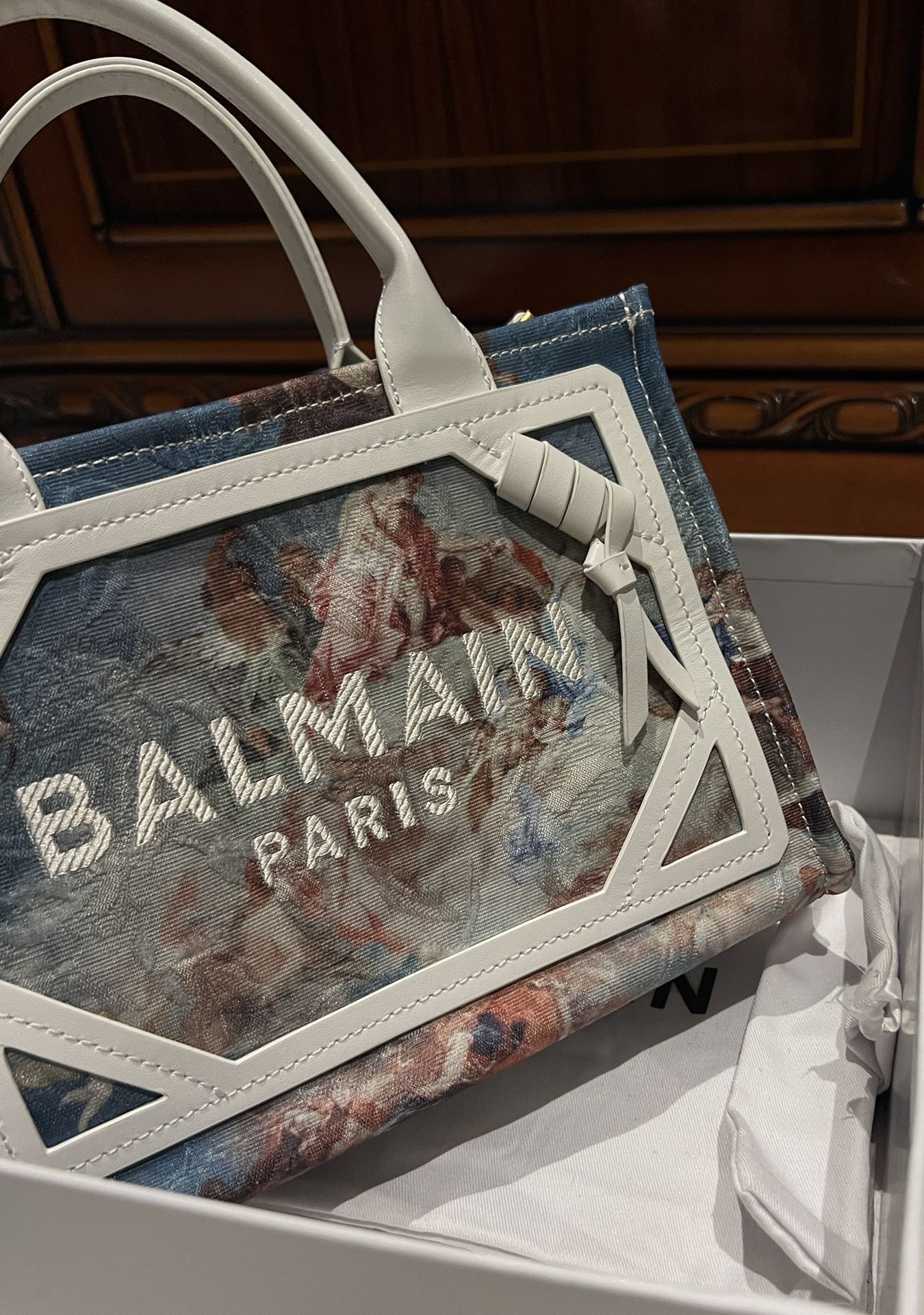 BALMAIN Balmain B-Army Sky Printed Tote Bag 'Multicolor' -BALMAIN