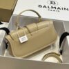 BALMAIN - Blaze Leather Pouch Box Top Handle Bagin brown  Balmain