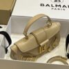 BALMAIN - Blaze Leather Pouch Box Top Handle Bagin brown  Balmain