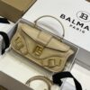 BALMAIN - Blaze Leather Pouch Box Top Handle Bagin brown  Balmain