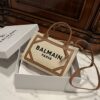 Balmain Mini B-Army Canvas Bag | Neutrals