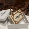 Balmain Mini B-Army Canvas Bag | Neutrals