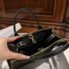 BALMAIN B Army 42 khaki green & black canvas & leather tote
