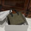 BALMAIN B Army 42 khaki green & black canvas & leather tote