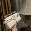 Balmain White B-Buzz Grained Calfskin Bag |