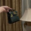 Buy Balmain green  B-Buzz 23 Mini Bag in Smooth Leather Fo