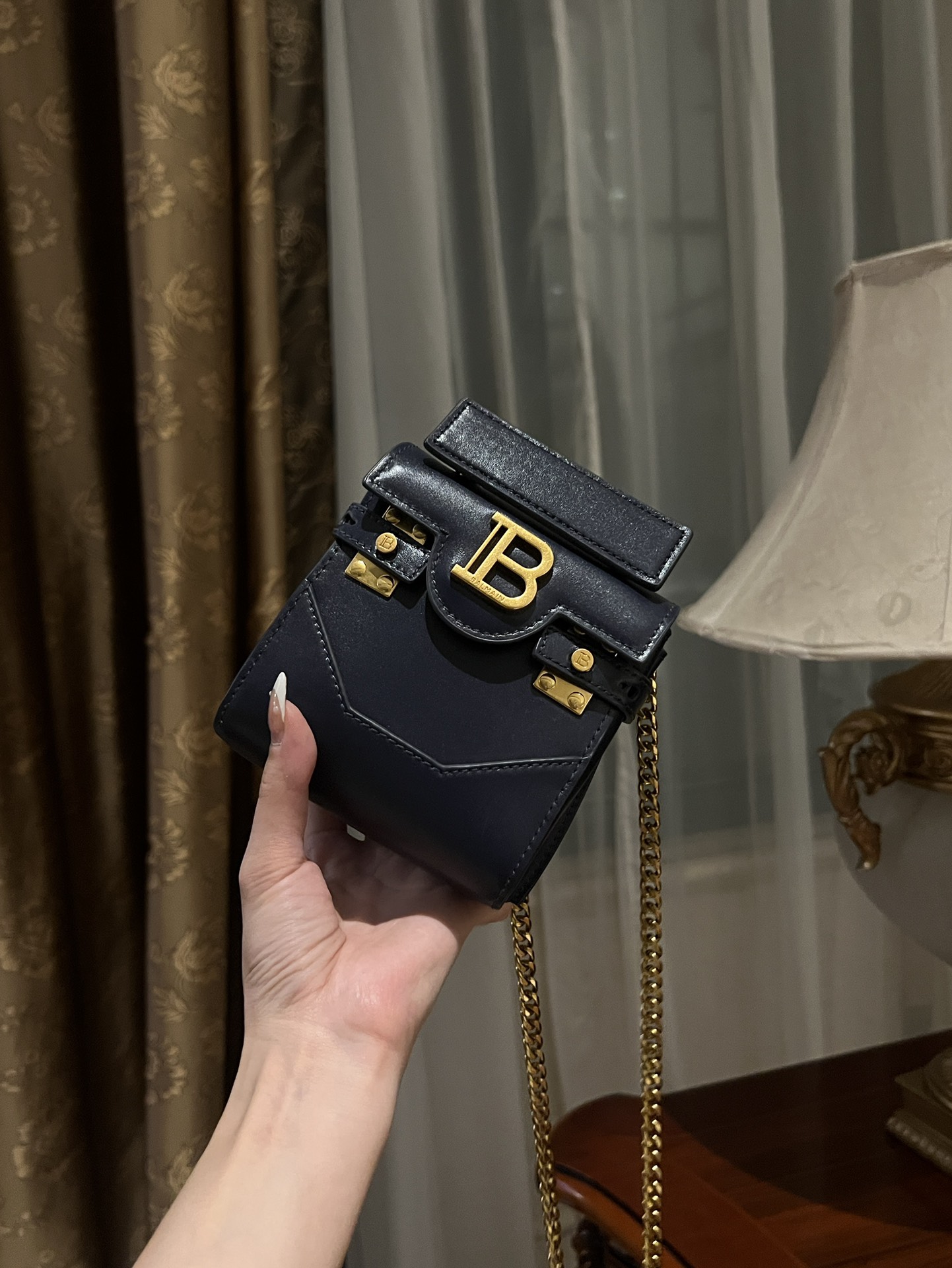 B-Buzz Mini 12 leather bag black - Women | BALMAIN 00149