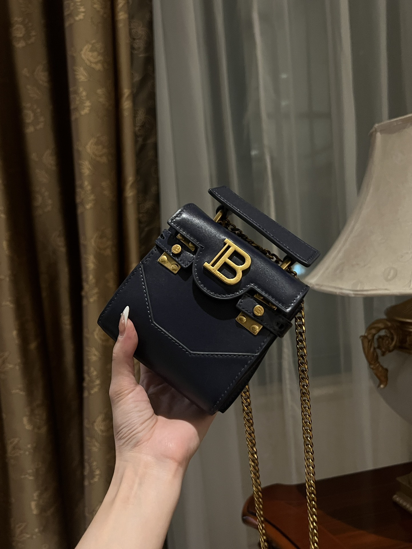 B-Buzz Mini 12 leather bag black - Women | BALMAIN 00149