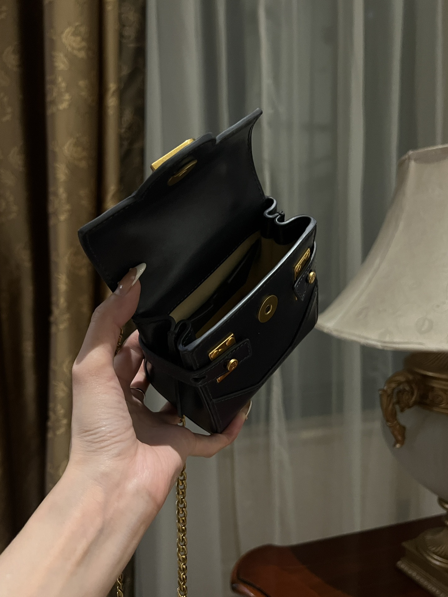 B-Buzz Mini 12 leather bag black - Women | BALMAIN 00149