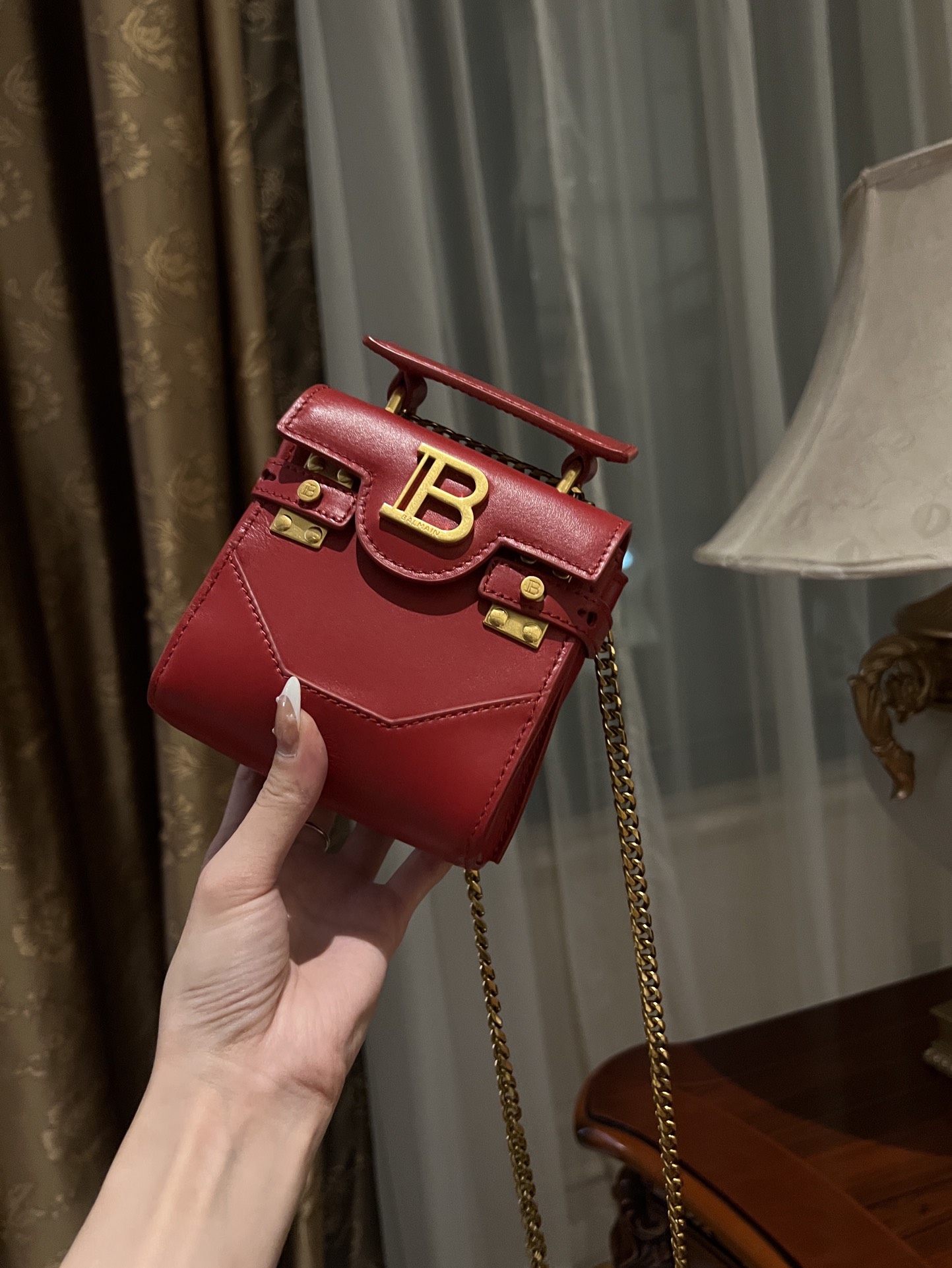 Balmain B-buzz 23 bag - Red - Women |  BALMAIN 00179