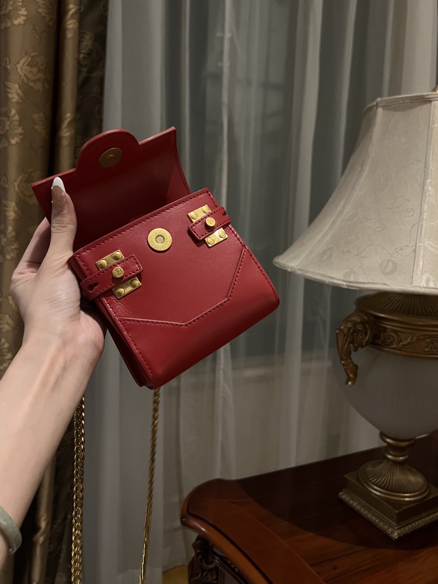 Balmain B-buzz 23 bag - Red - Women |  BALMAIN 00179