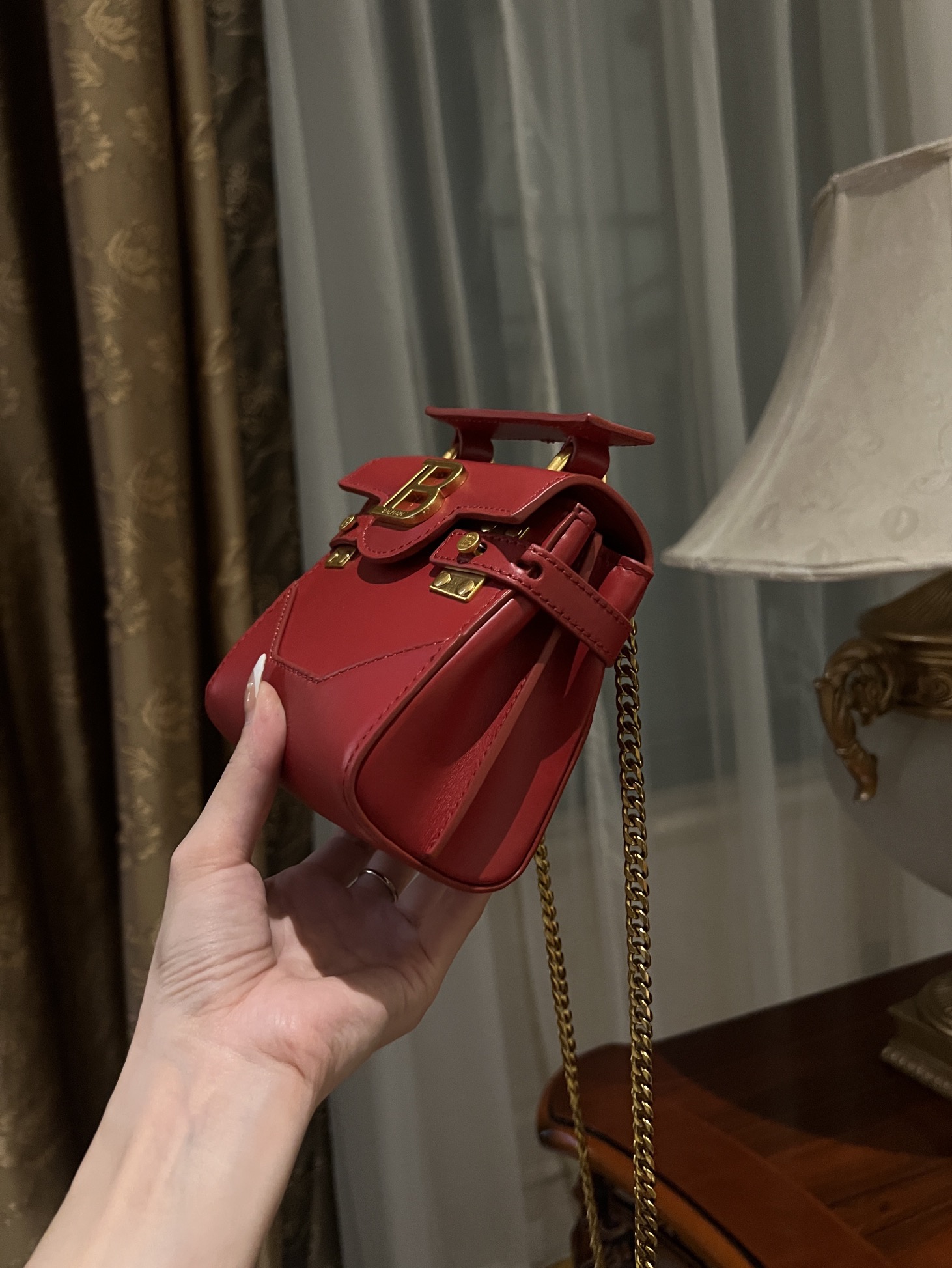 Balmain B-buzz 23 bag - Red - Women |  BALMAIN 00179