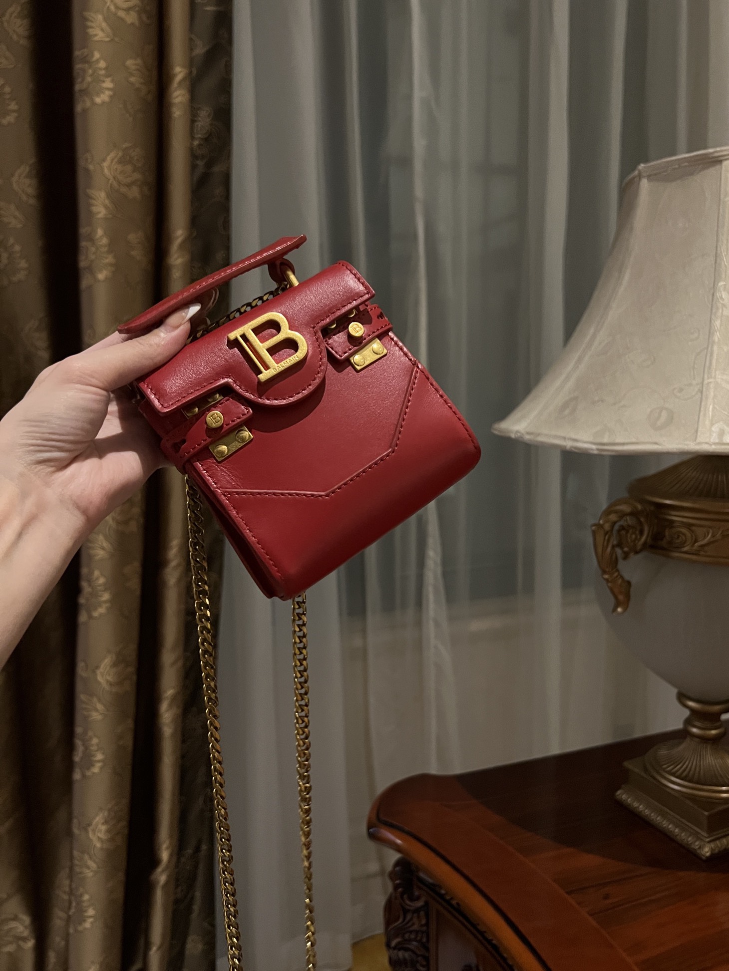 Balmain B-buzz 23 bag – Red – Women |  BALMAIN 00179