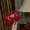 Balmain Smooth leather B-Buzz 24 bag in red- Women | BALMAIN