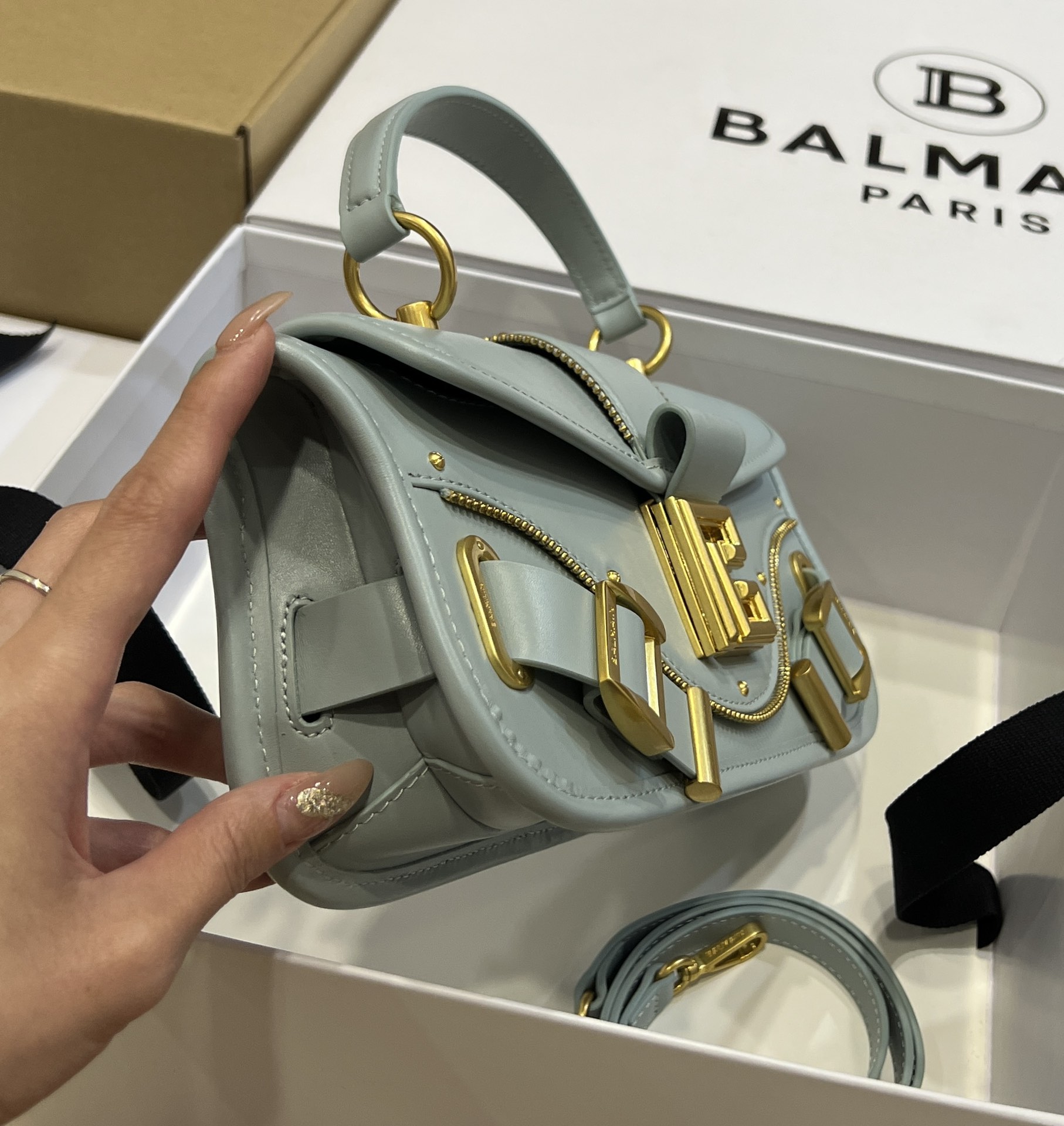 Balmain handbags T. Leather Blue .1631666 BALMAIN  0019