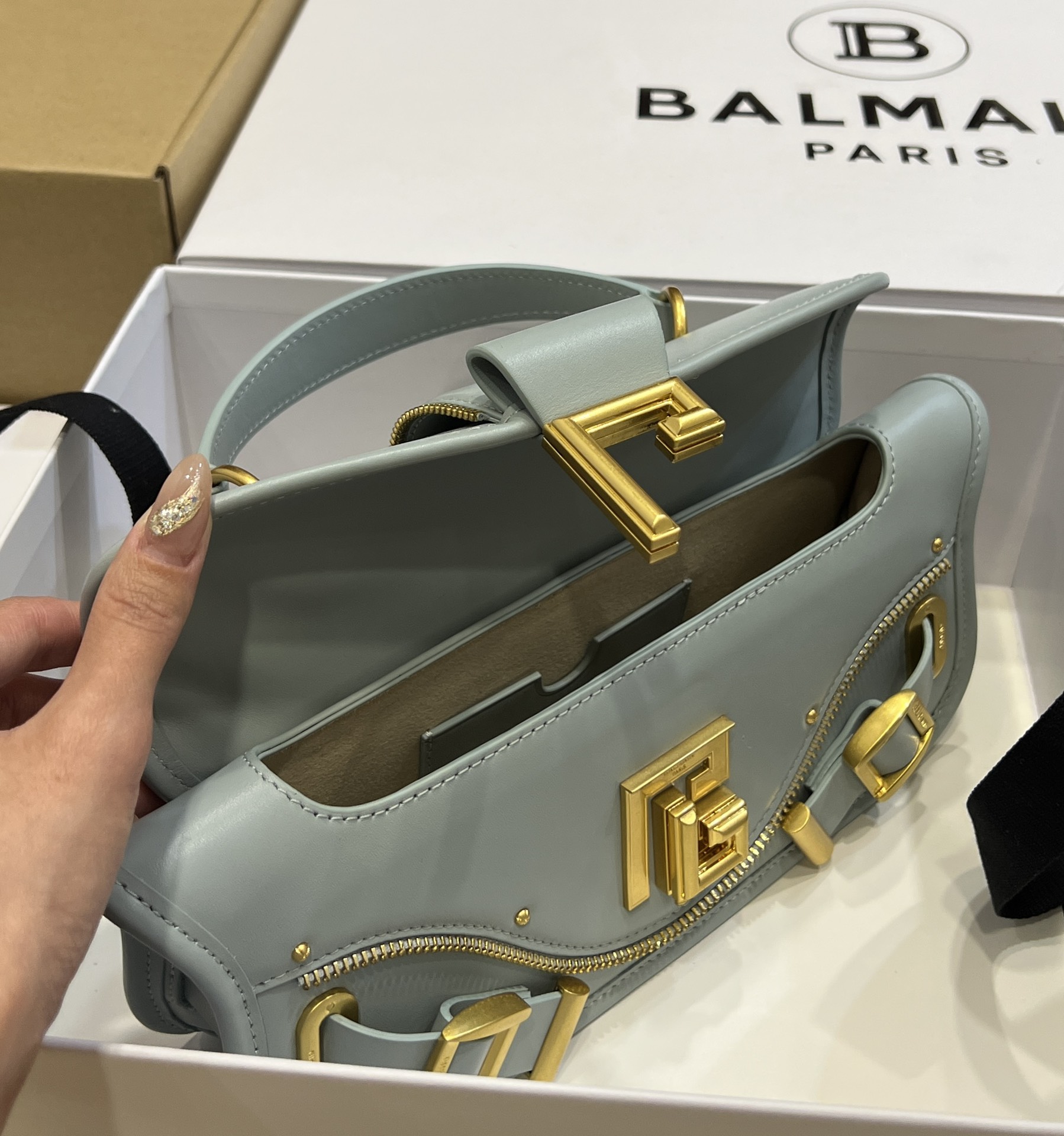 Balmain handbags T. Leather Blue .1631666 BALMAIN  0019