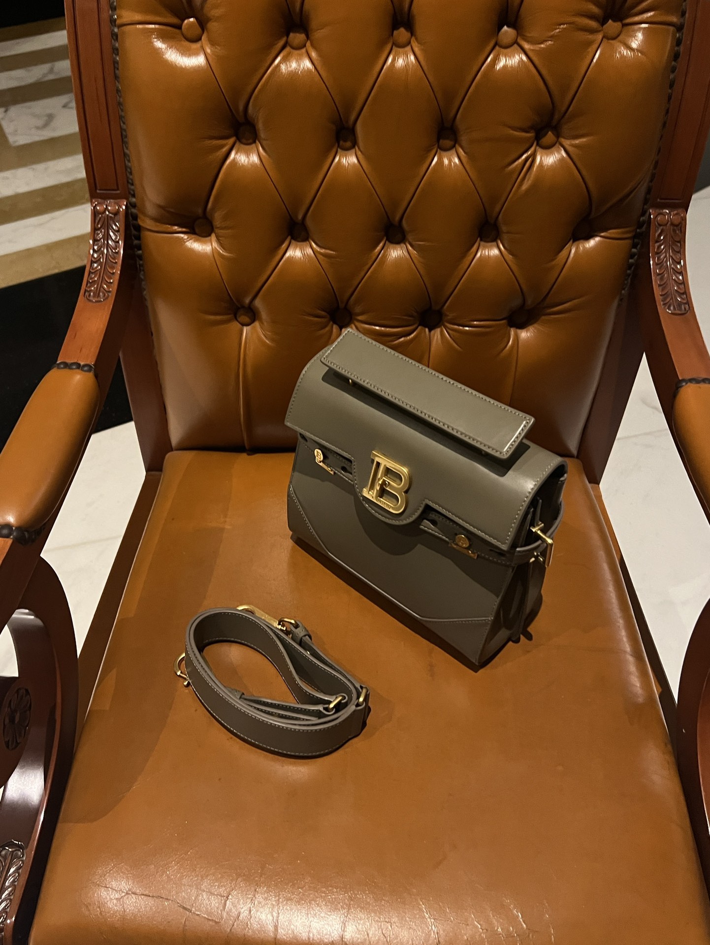 Balmain B Buzz Small Shoulder Bag In green LeatherBALMAIN 00209