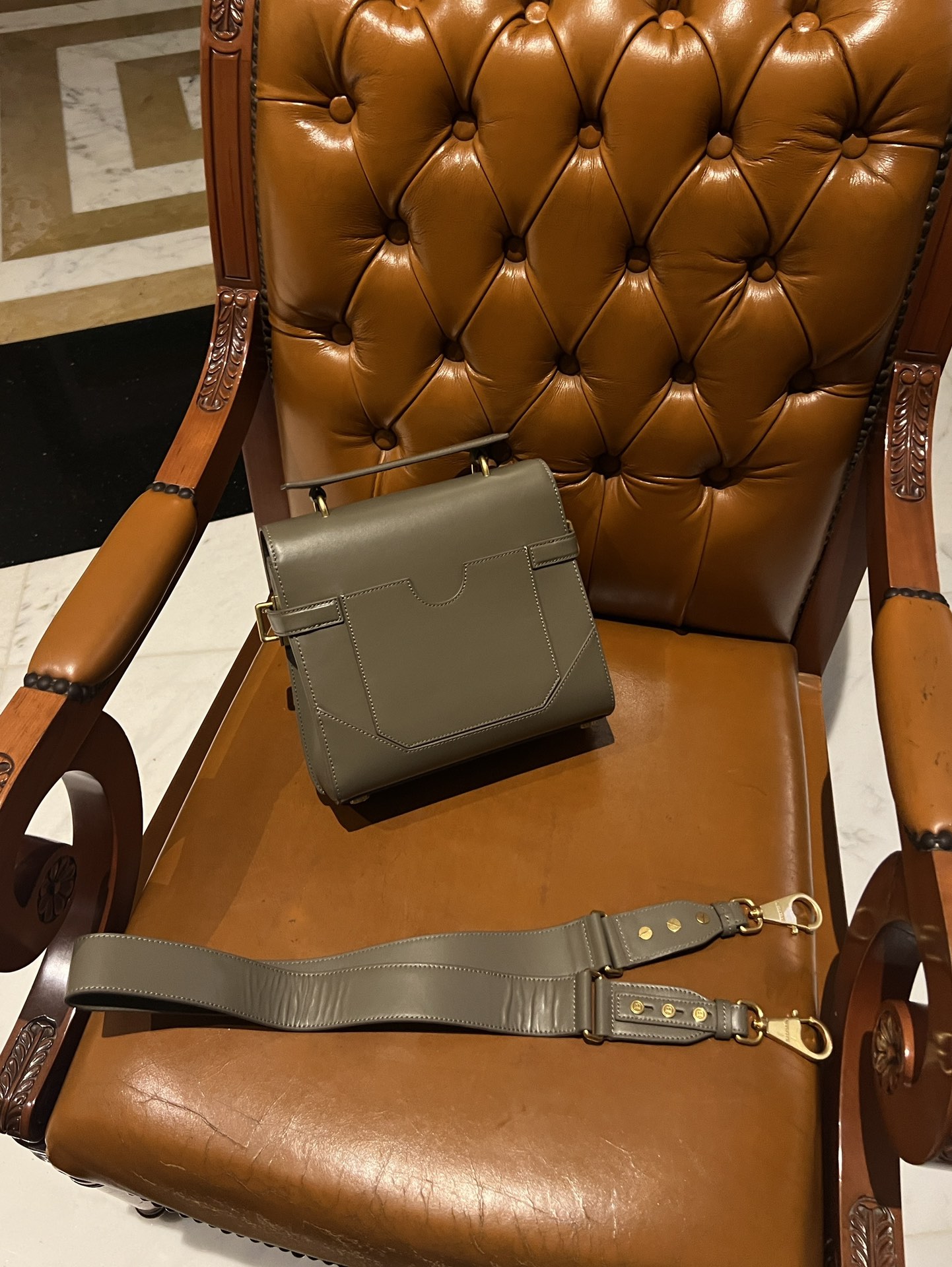 Balmain B Buzz Small Shoulder Bag In green LeatherBALMAIN 00209