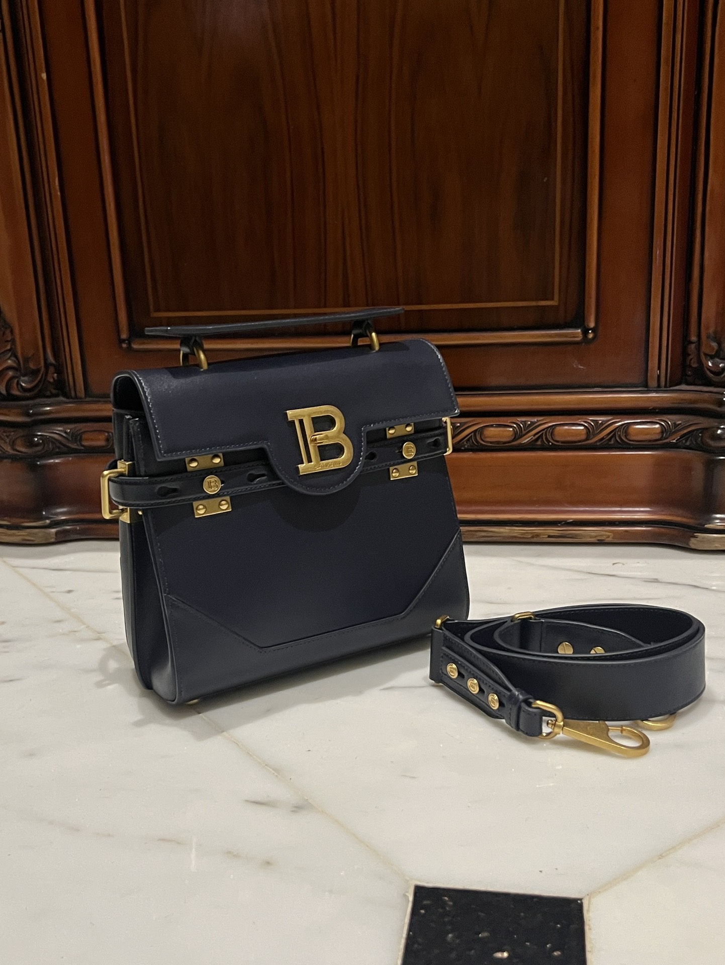 Balmain Bbuzz 23 Bag in Black Leather ref.512724  BALMAIN 00219