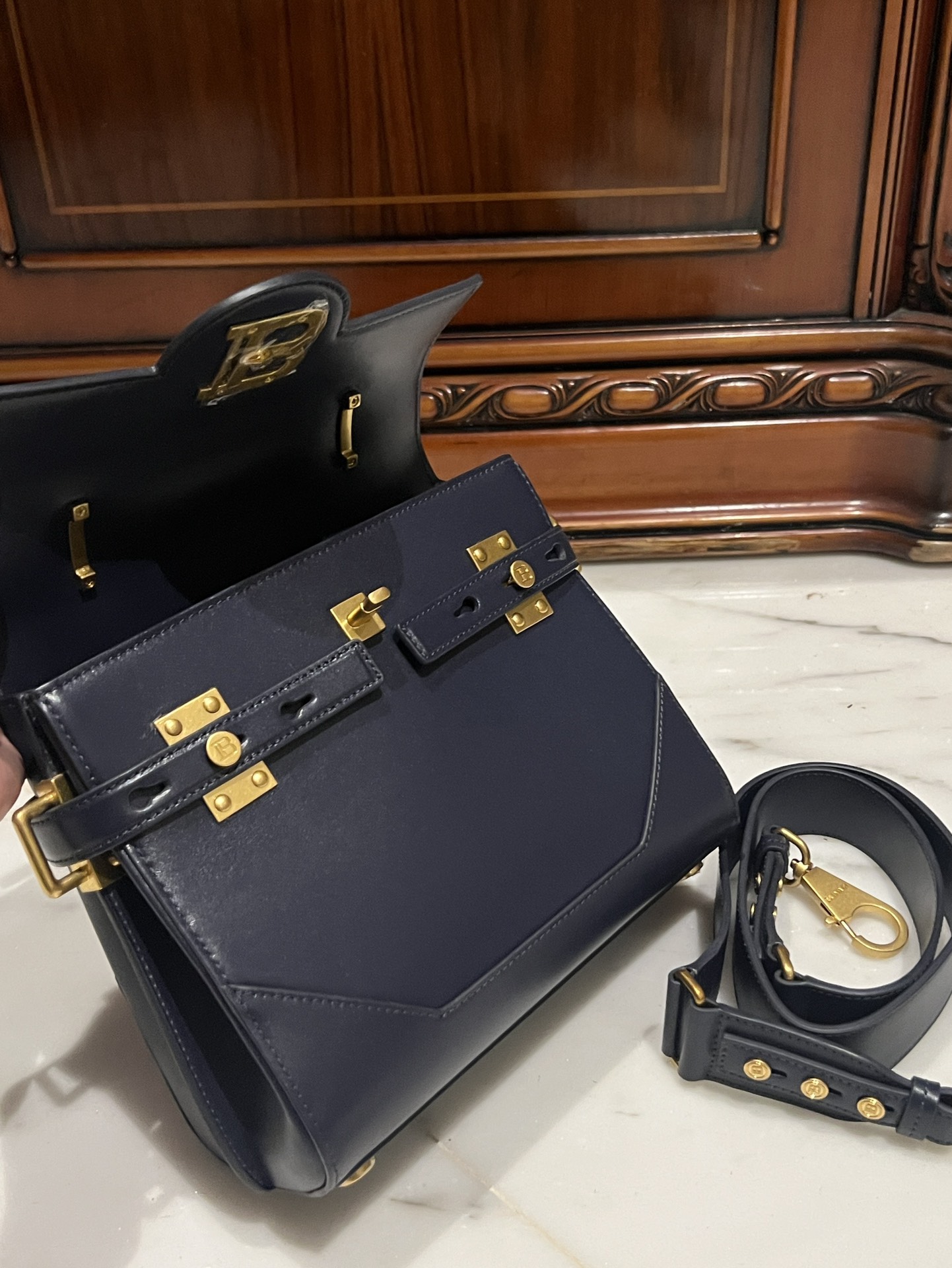 Balmain Bbuzz 23 Bag in Black Leather ref.512724  BALMAIN 00219