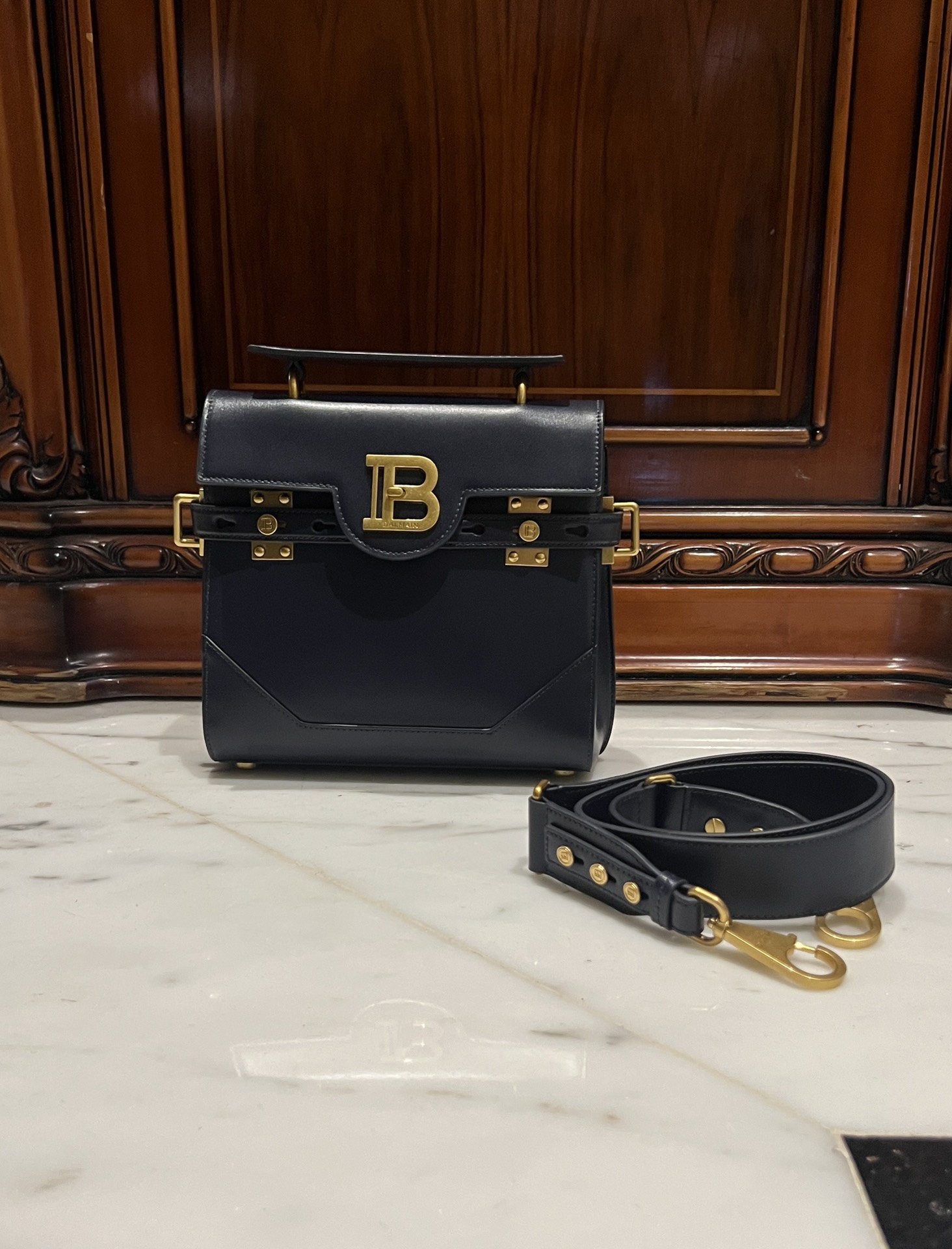 Balmain Bbuzz 23 Bag in Black Leather ref.512724  BALMAIN 00219