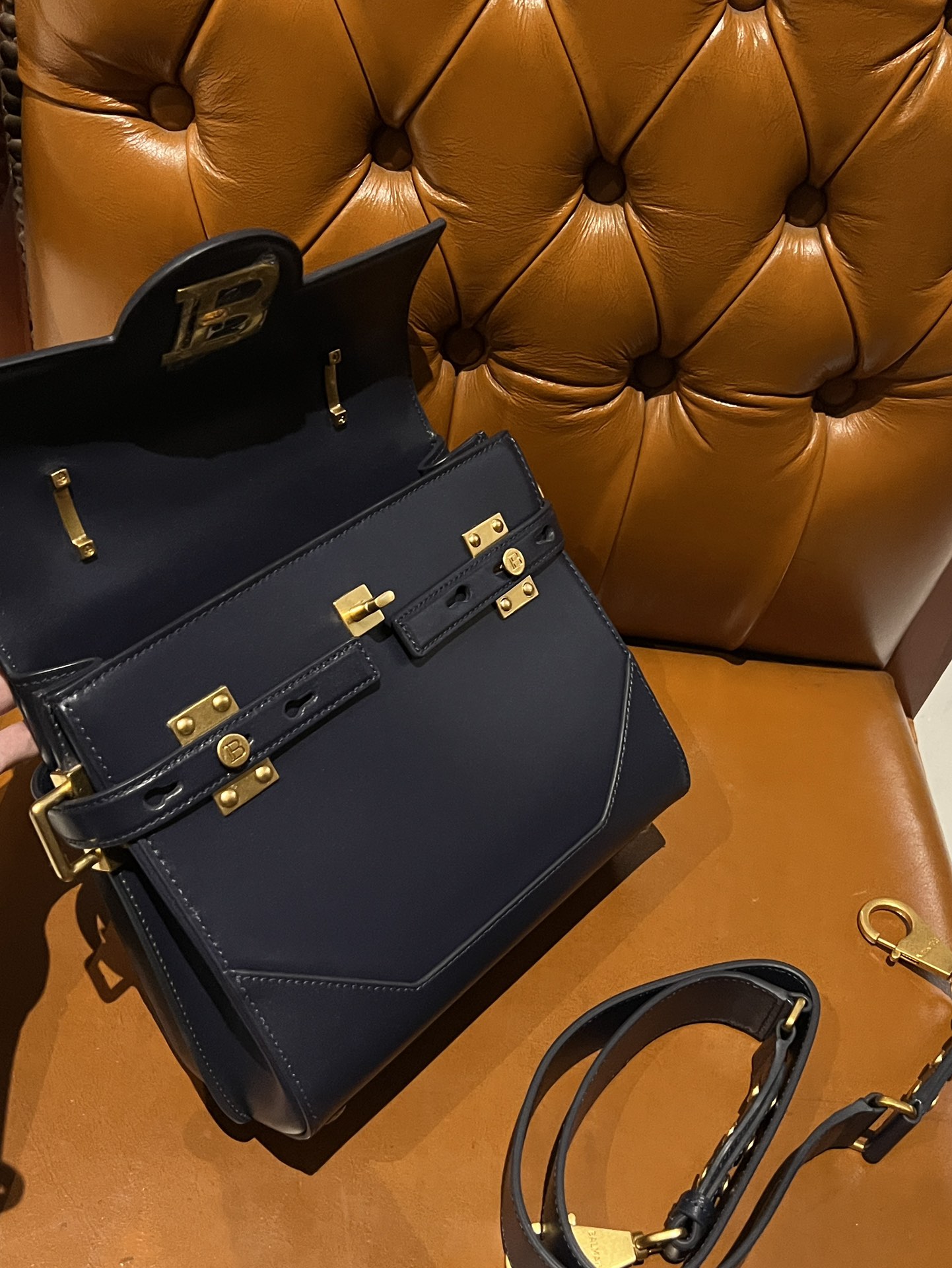 Balmain B-Buzz 23 Tote Bag in Black  BALMAIN 00229