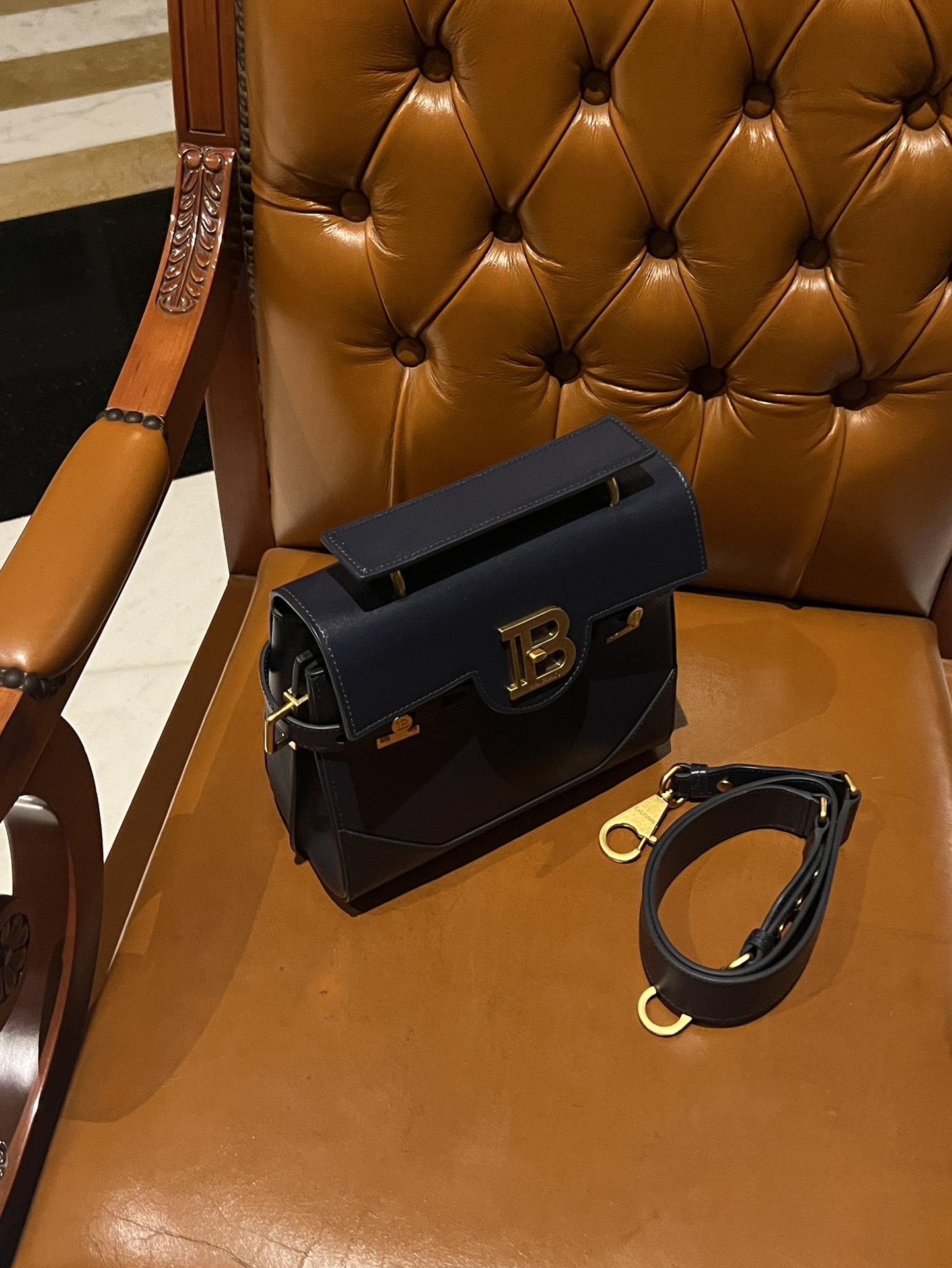 Balmain B-Buzz 23 Tote Bag in Black  BALMAIN 00229