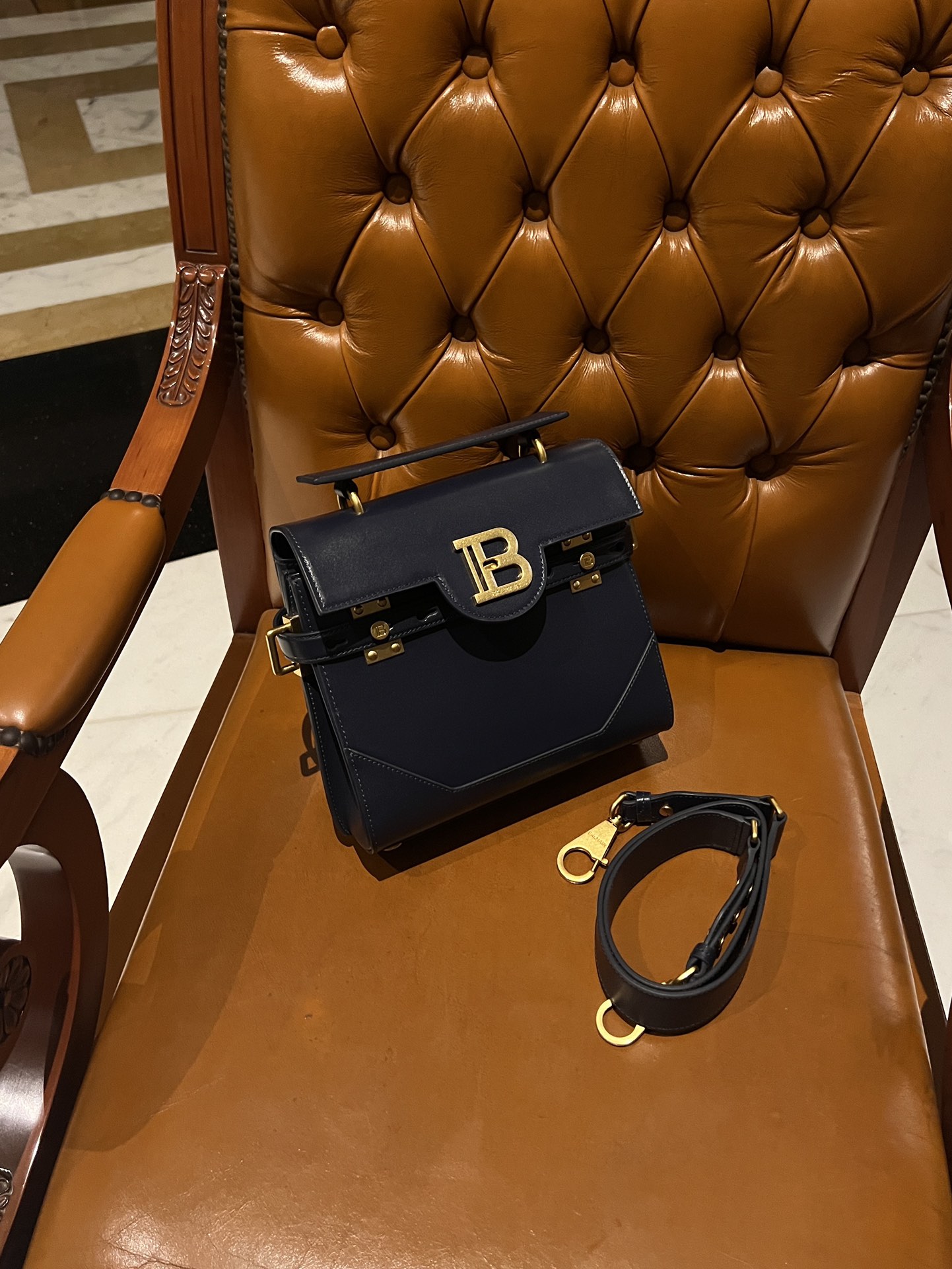 Balmain B-Buzz 23 Tote Bag in Black  BALMAIN 00229