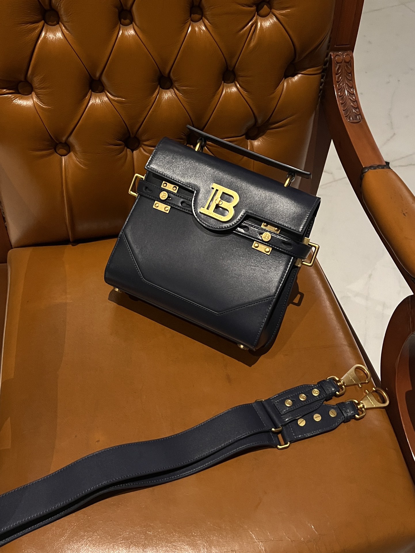 Balmain B-Buzz 23 Tote Bag in Black  BALMAIN 00229