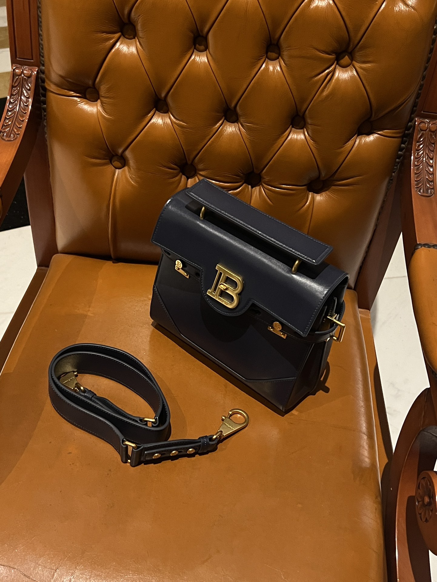 Balmain B-Buzz 23 Tote Bag in Black  BALMAIN 00229