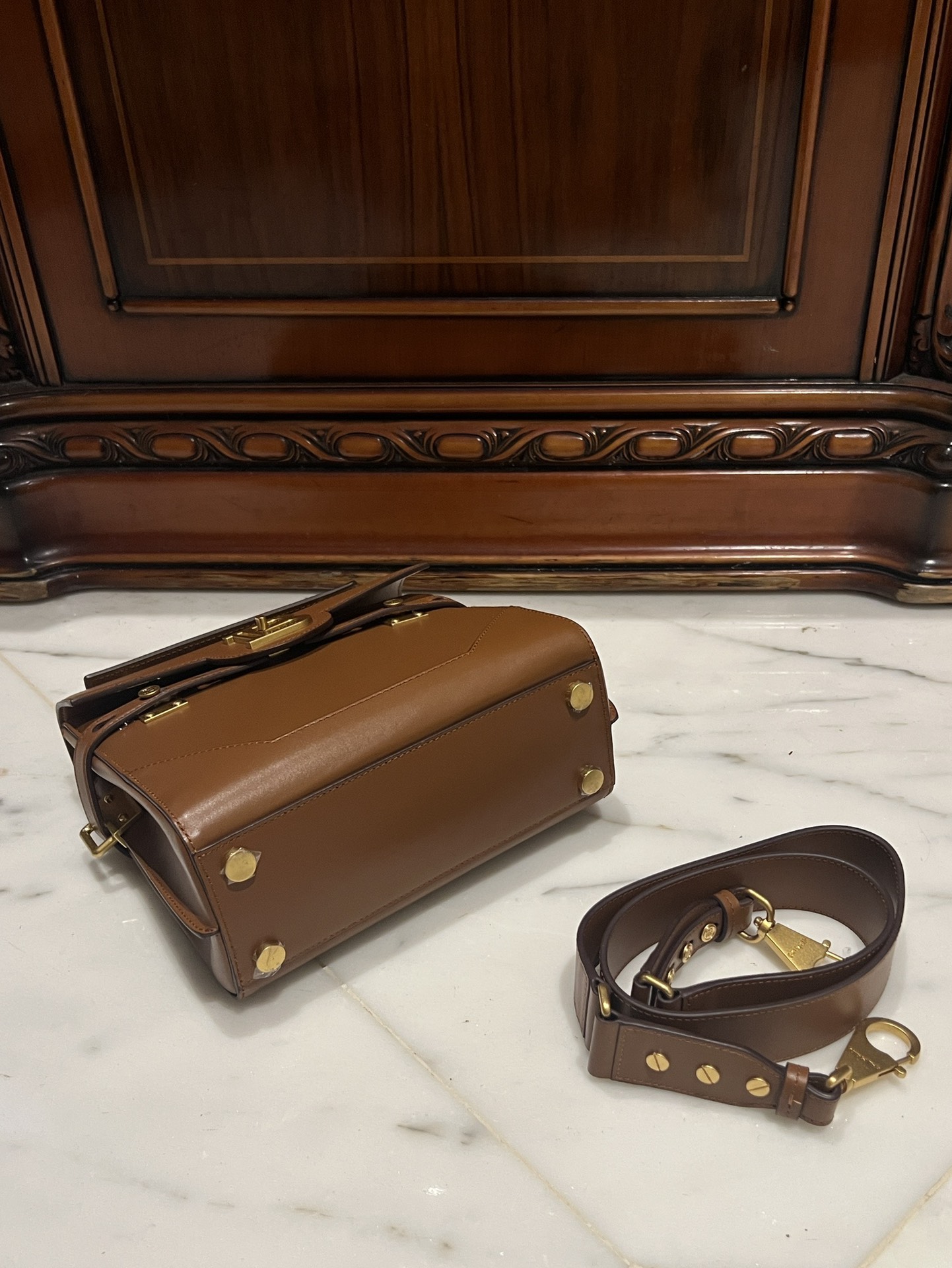 Balmain Smooth leather B-Buzz 23 bag brown brown - Women | BALMAIN