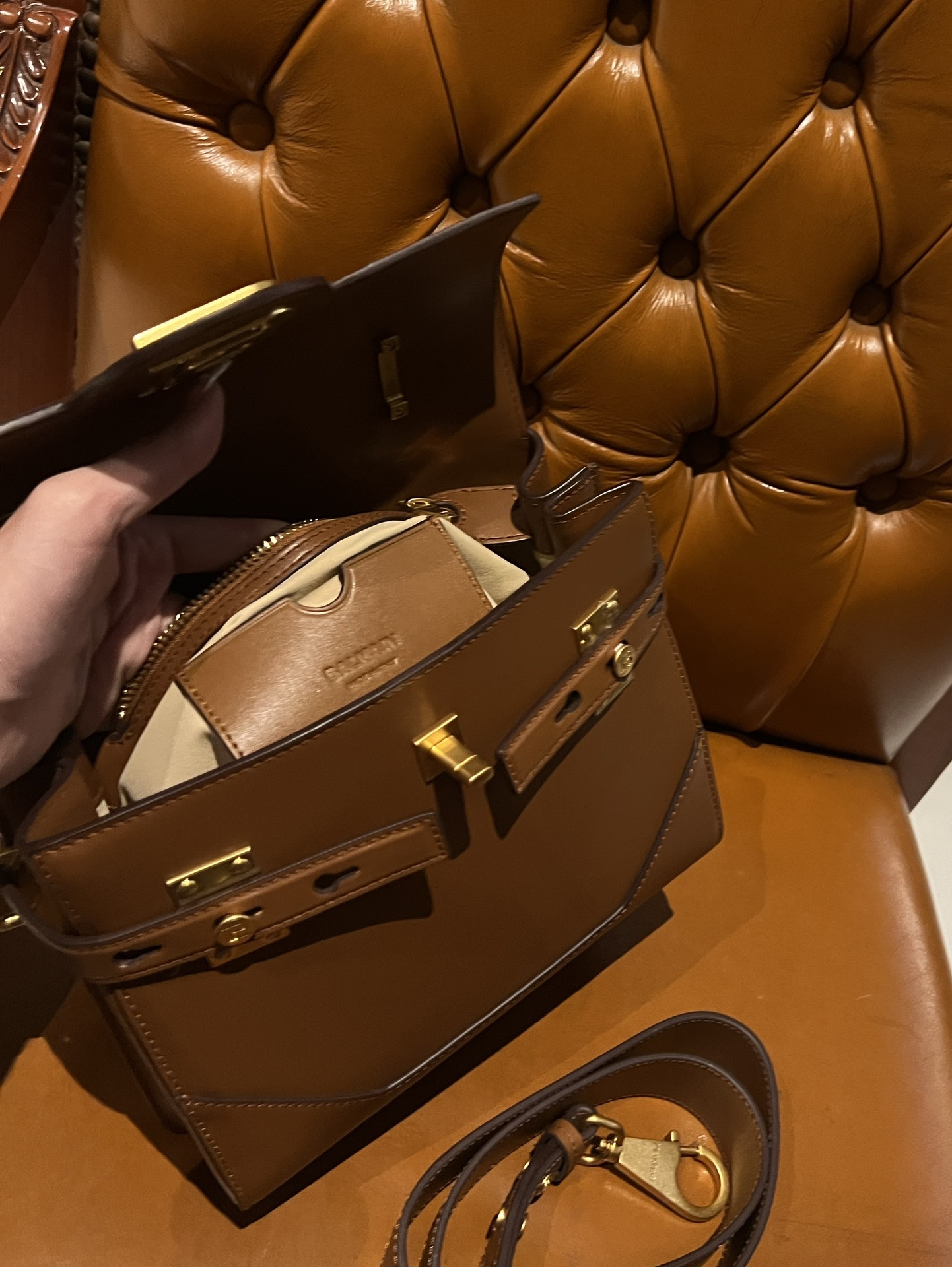 Balmain Brown Calf Leather B-Buzz 18 Satchel France - Balmain | MyPrivateDressing BALMAIN 00249