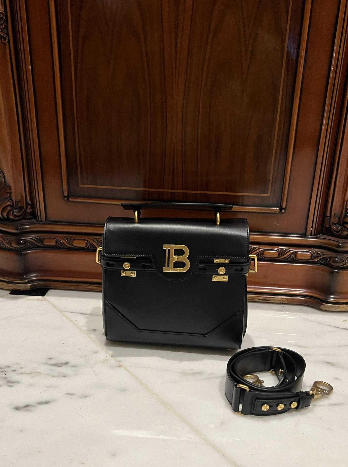 Balmain B-buzz 23 Shoulder Bag In Black |  BALMAIN 00259